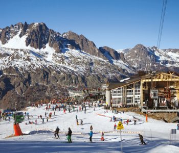 Chamonix Du Mont-Blanc: Lognan cable car station in French Alps, Grands Montets